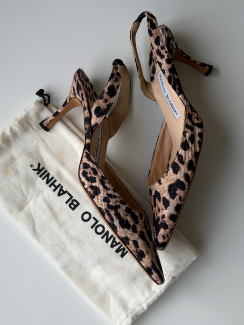 Vintage Manolo Blahnik Leopard Jacquard Carolyne Slingback, IT 39, US 8–8,5 - Picture 3 of 14